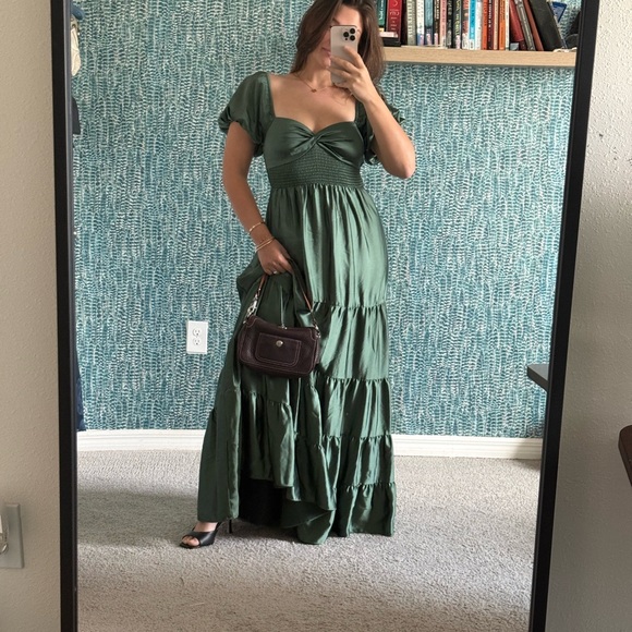 Anthropologie Sundrenched silky satin green - Picture 3 of 6